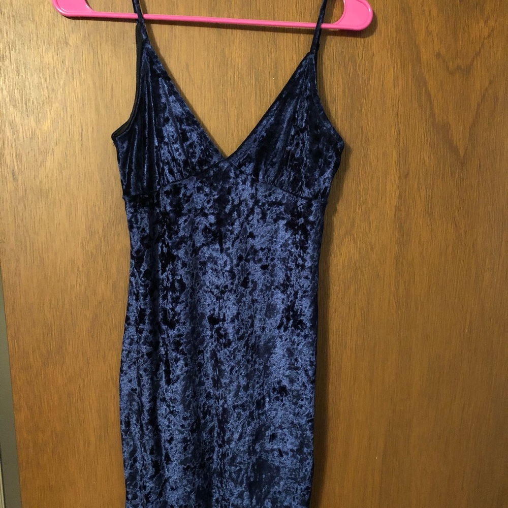 Blue velvet dress